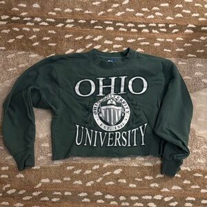 Ohio University Cropped Forest Green Sweatshirt
